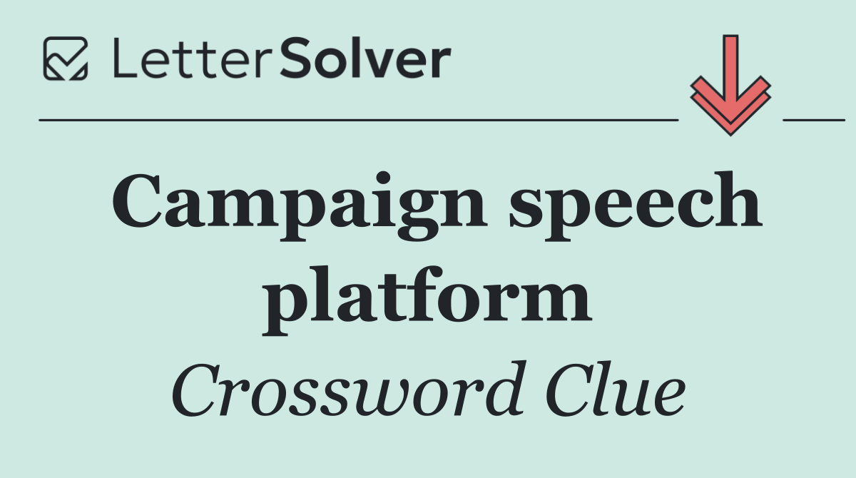 Campaign speech platform