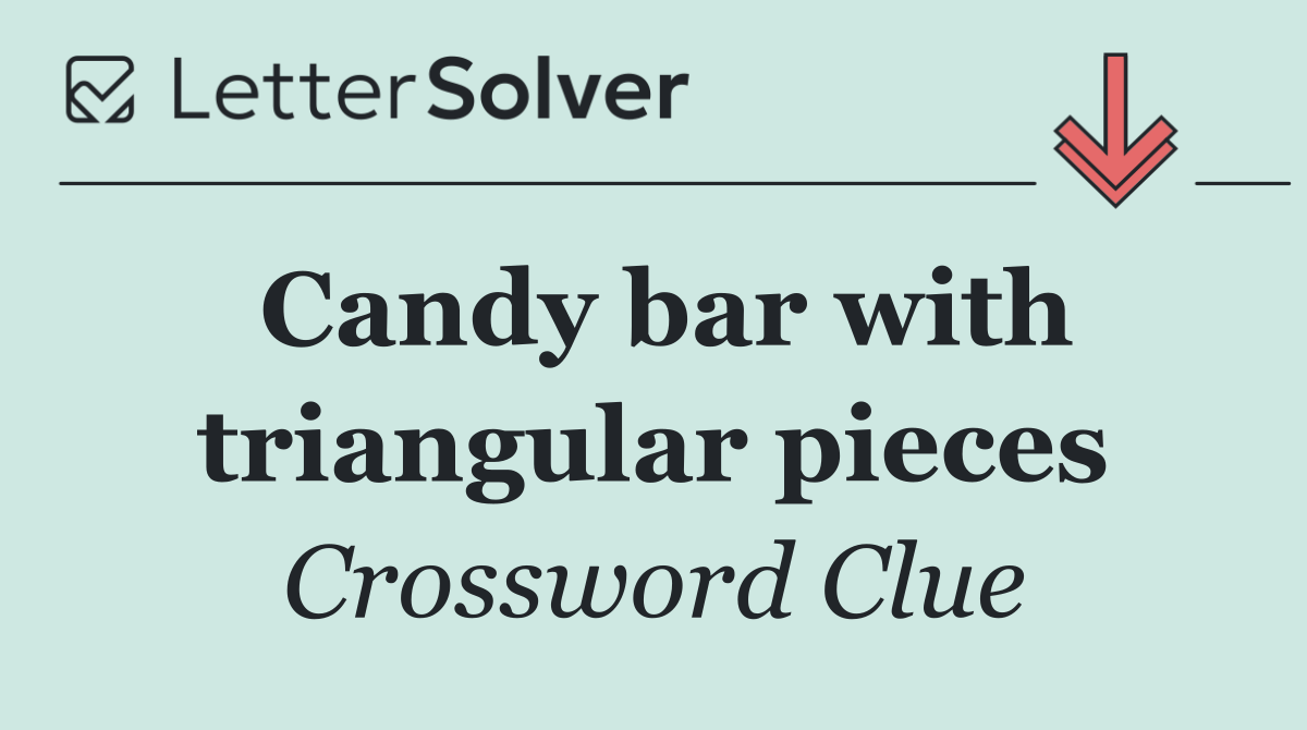 Candy bar with triangular pieces
