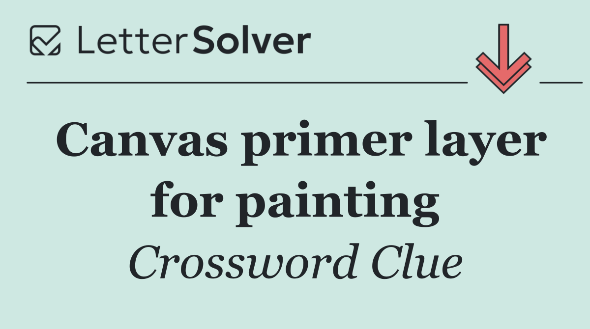 Canvas primer layer for painting