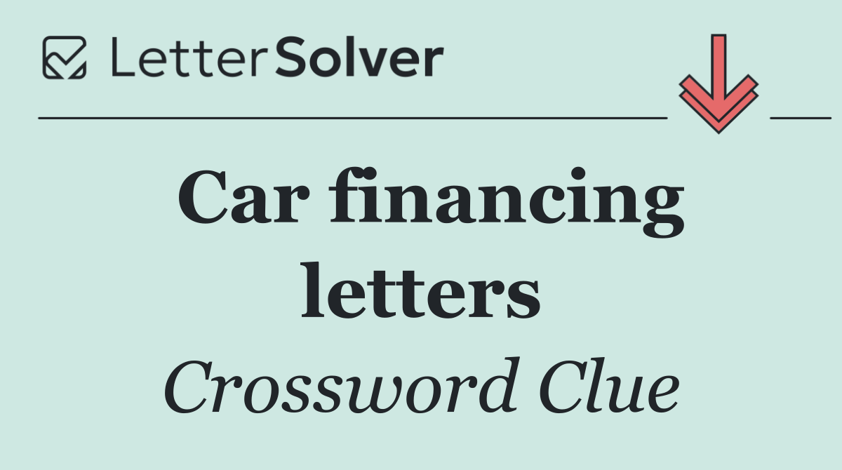 Car financing letters