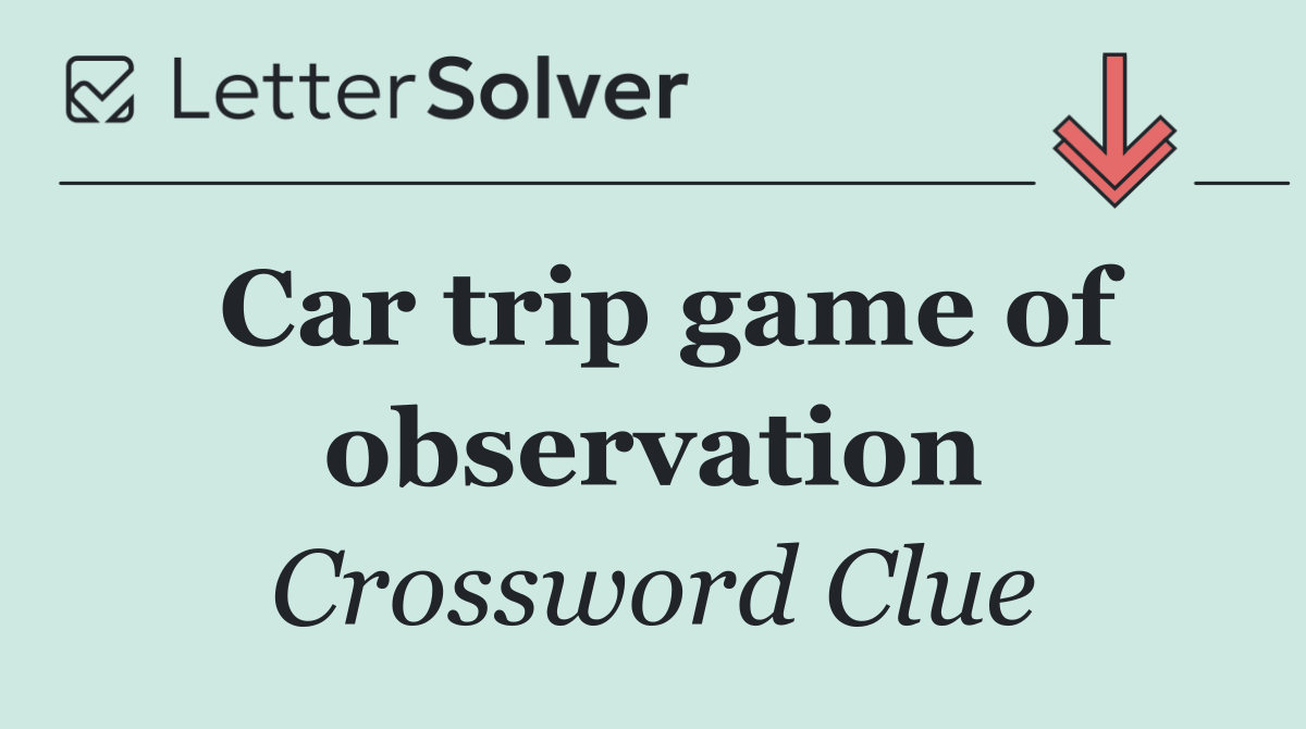 Car trip game of observation