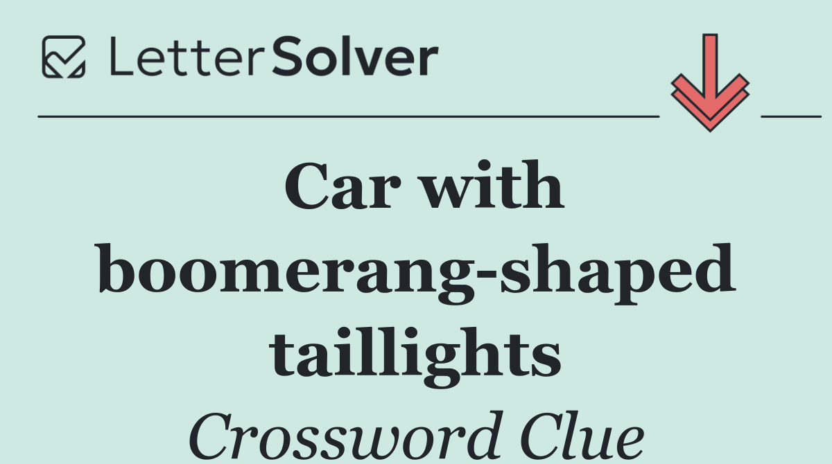 Car with boomerang shaped taillights