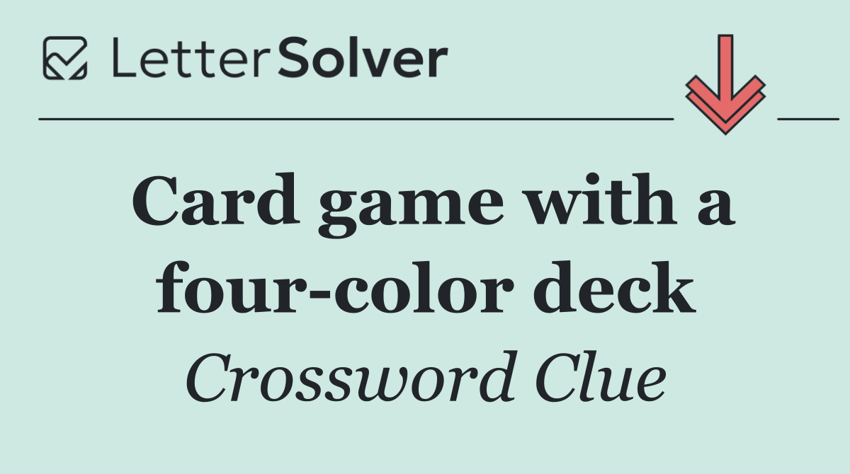 Card game with a four color deck