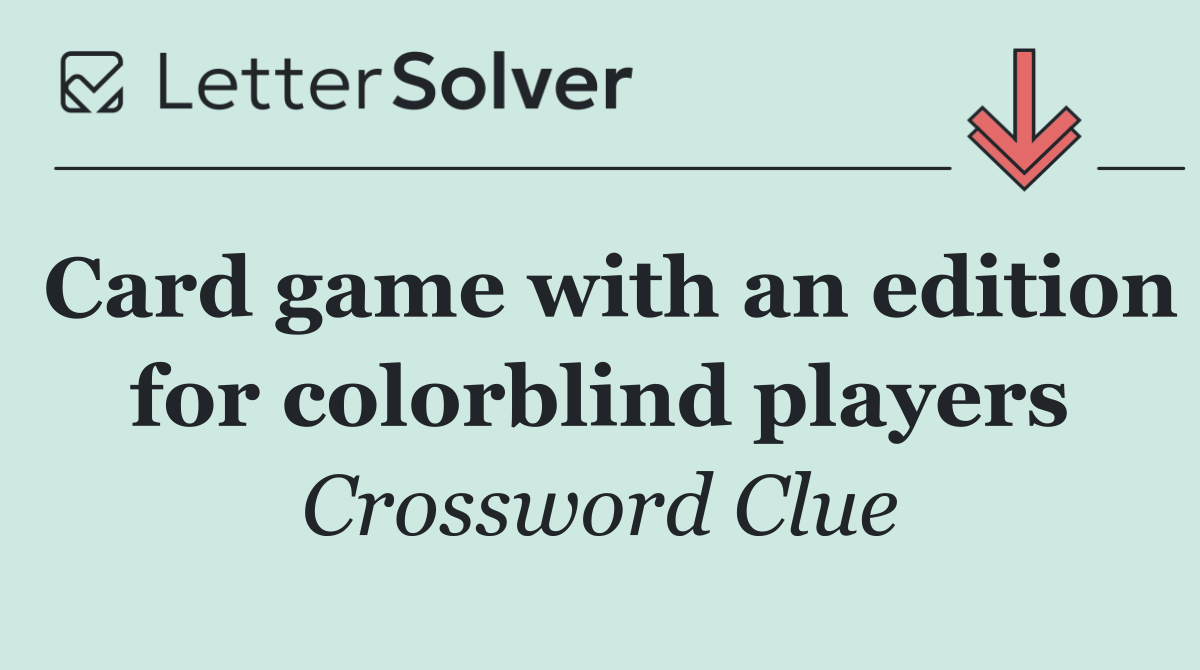 Card game with an edition for colorblind players