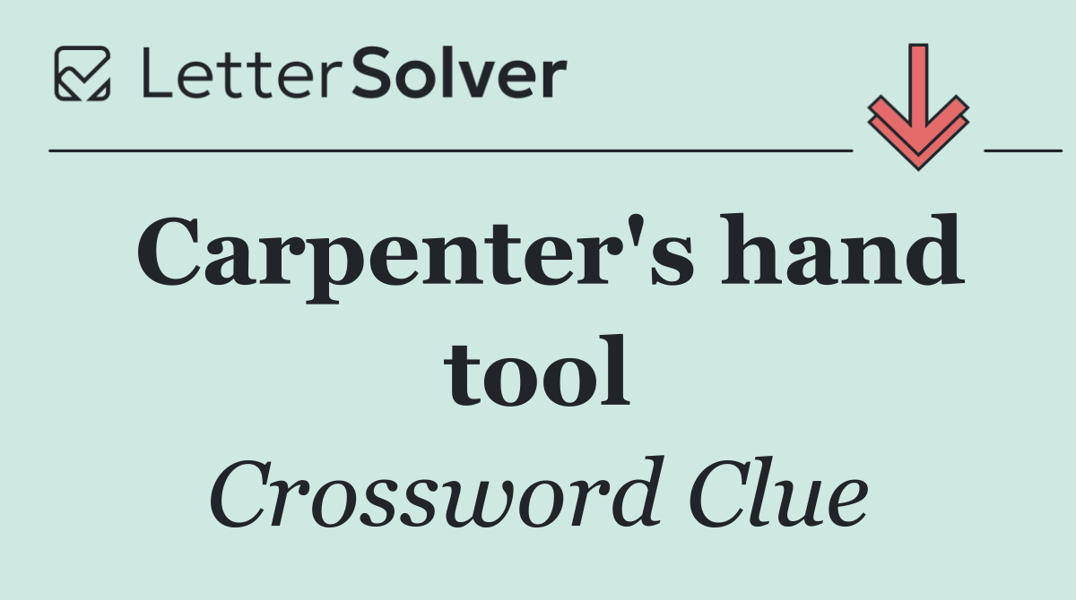 Carpenter's hand tool