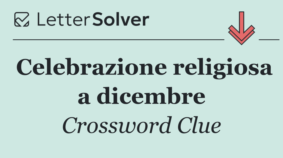 Celebrazione religiosa a dicembre