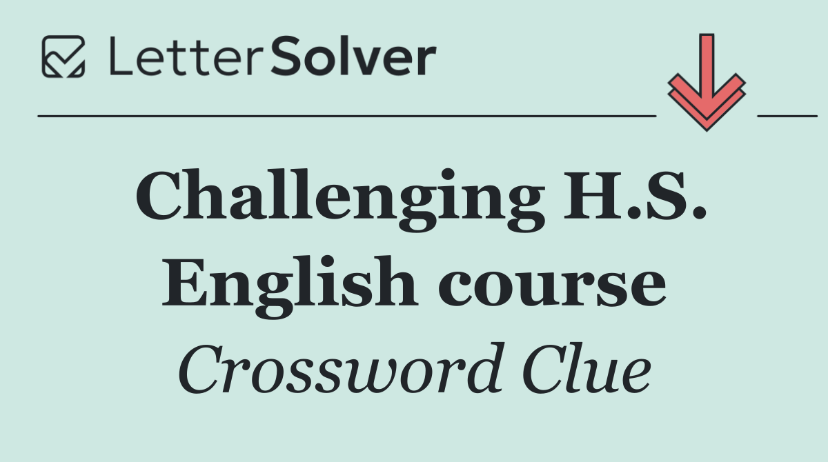 Challenging H.S. English course