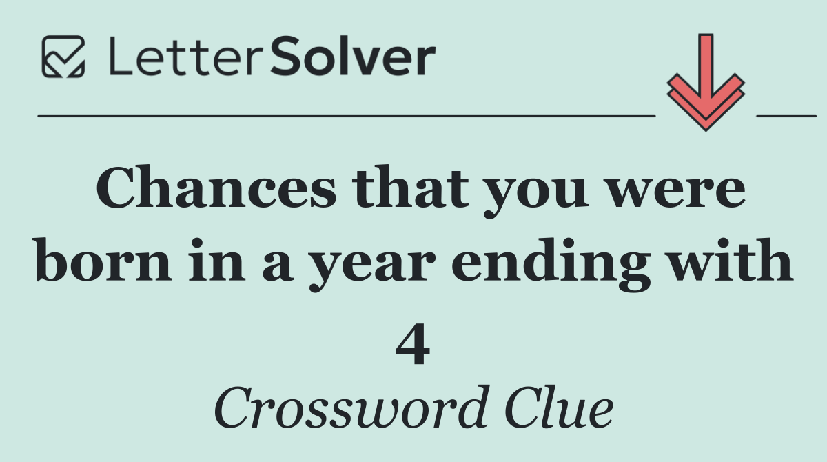 Chances that you were born in a year ending with 4