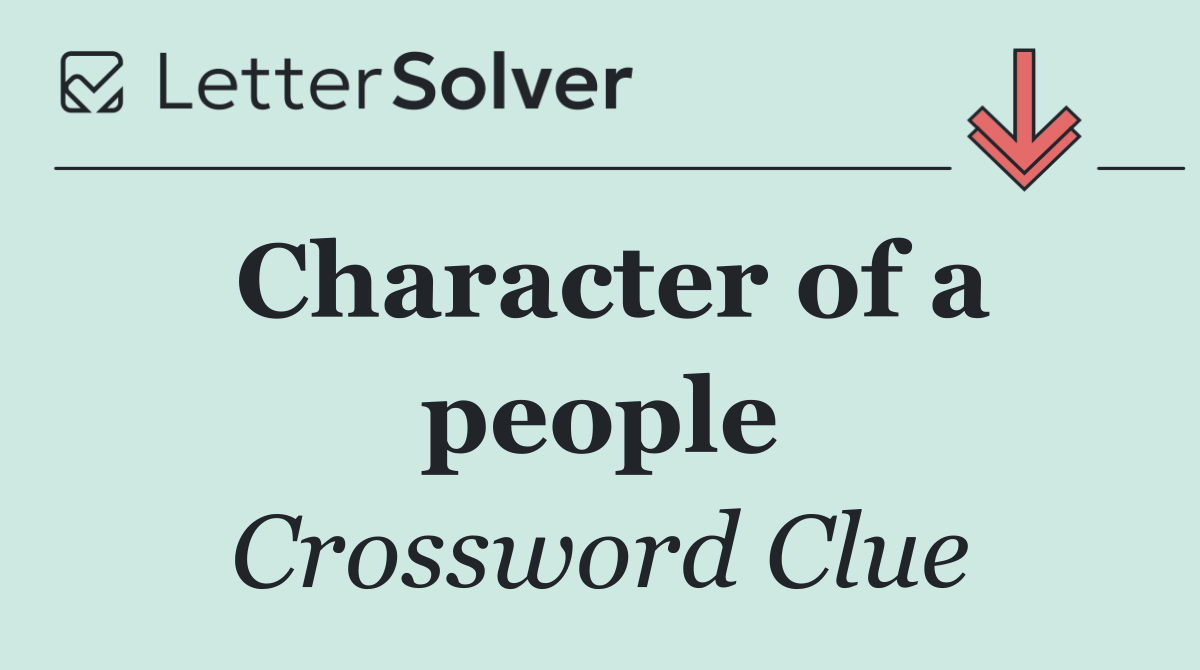 Character of a people