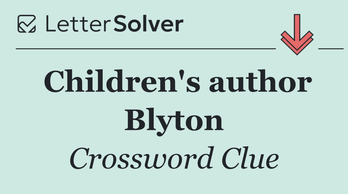 Children's author Blyton