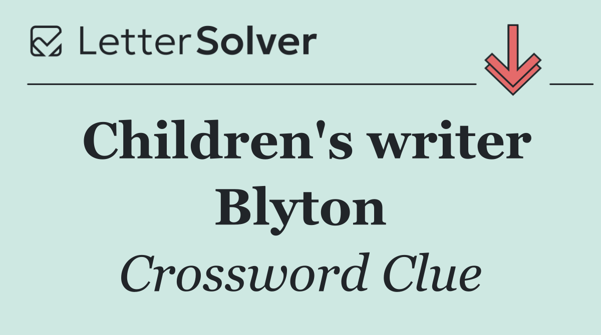 Children's writer Blyton