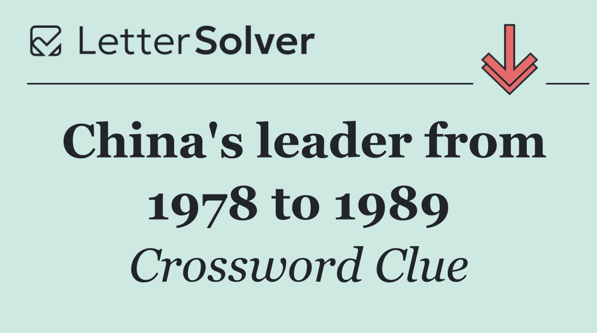 China's leader from 1978 to 1989