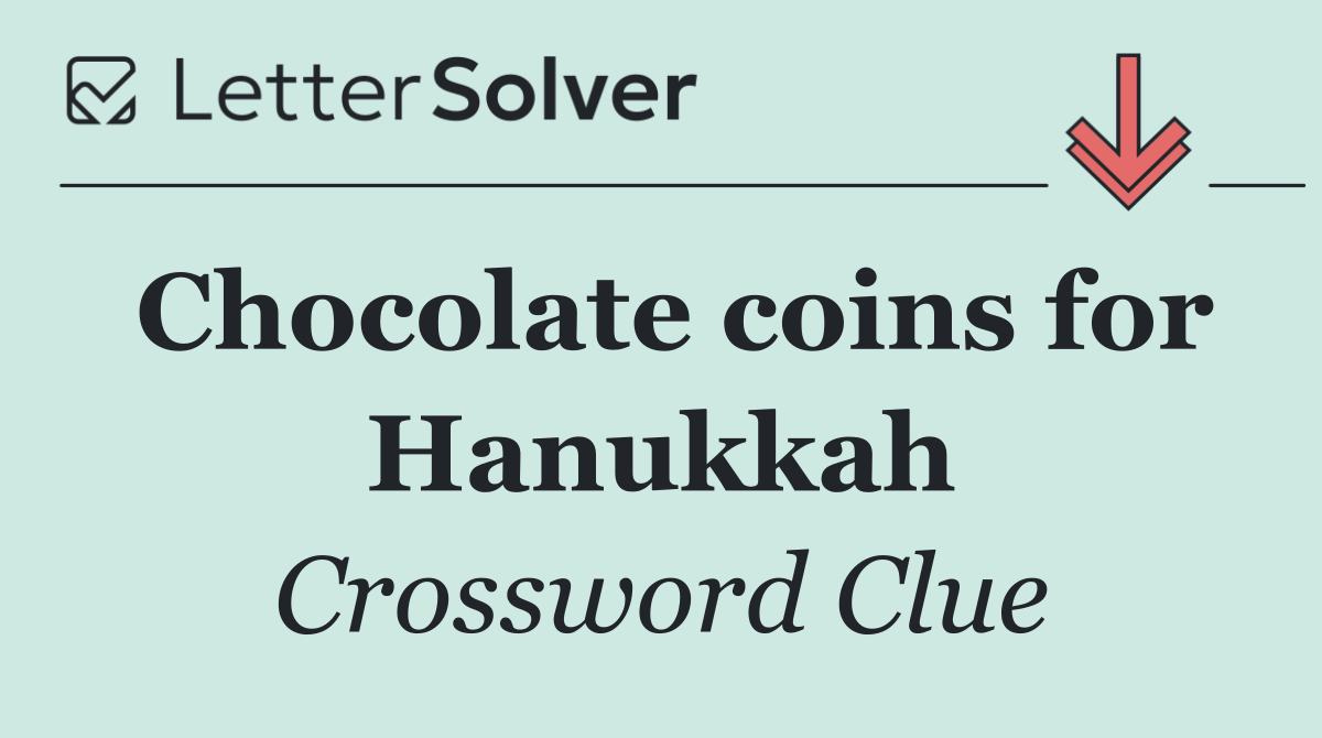Chocolate coins for Hanukkah