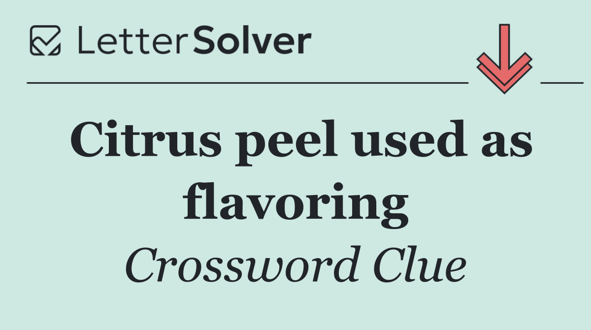 Citrus peel used as flavoring