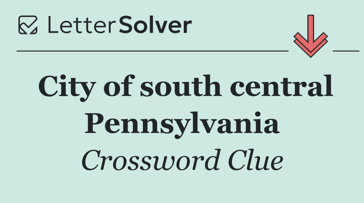 City of south central Pennsylvania