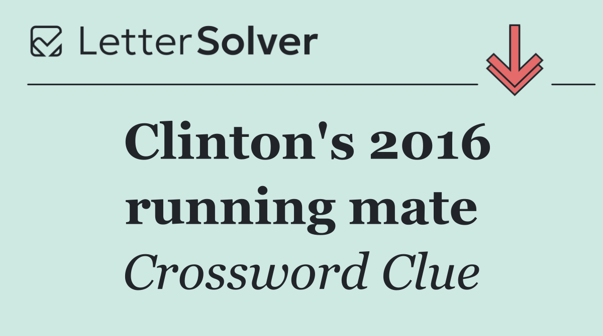 Clinton's 2016 running mate