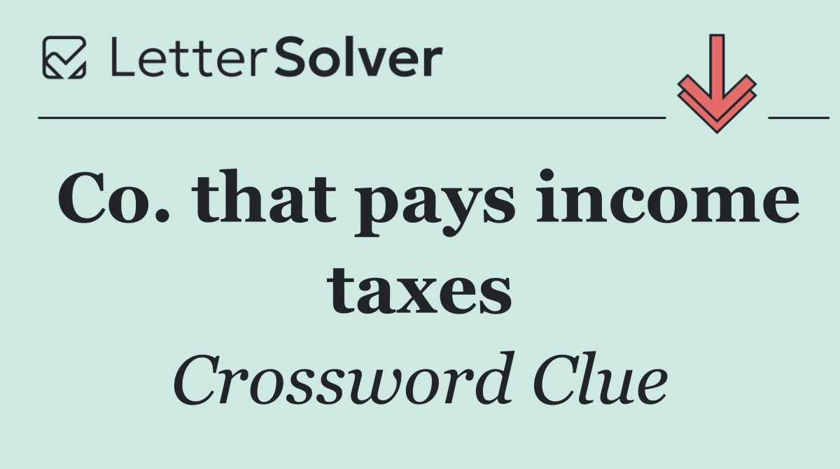 Co. that pays income taxes