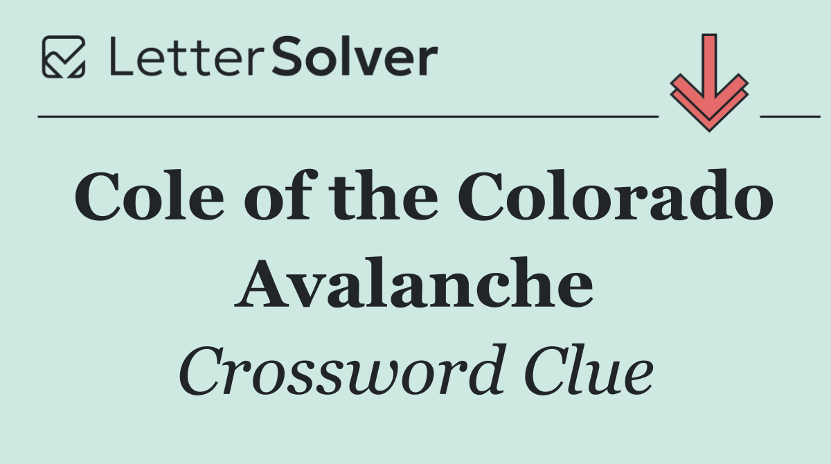 Cole of the Colorado Avalanche