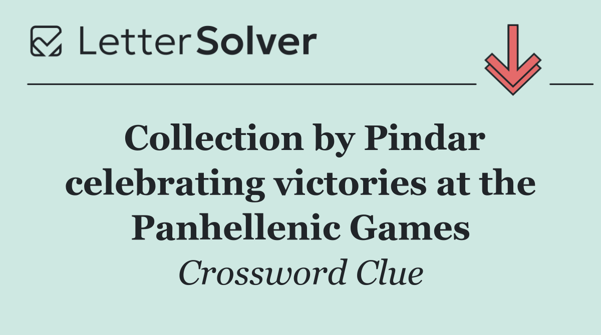 Collection by Pindar celebrating victories at the Panhellenic Games