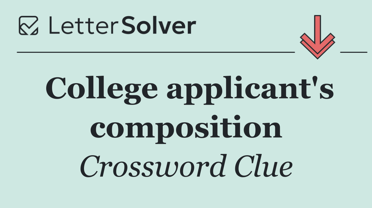 College applicant's composition