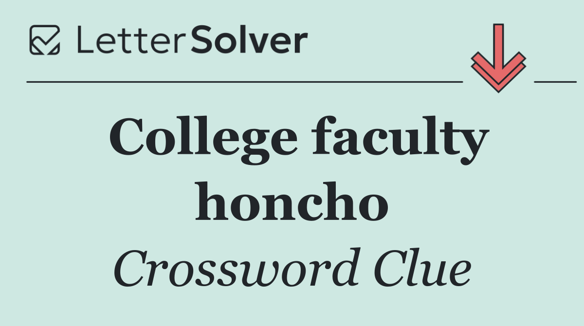 College faculty honcho