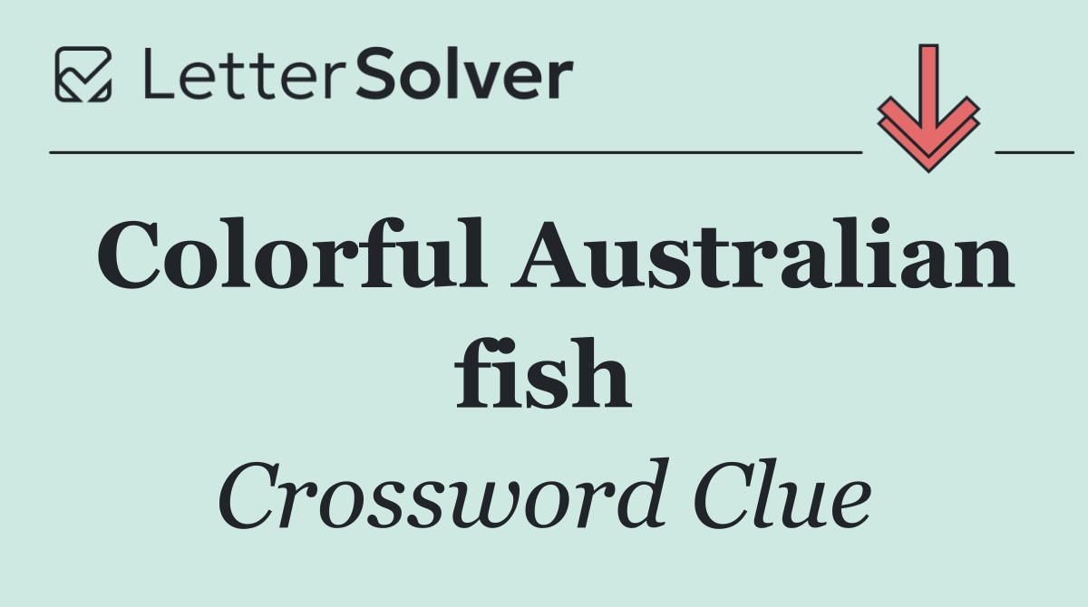 Colorful Australian fish
