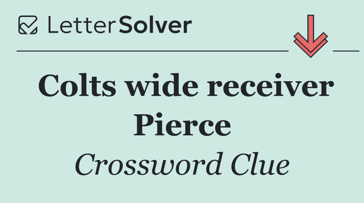 Colts wide receiver Pierce