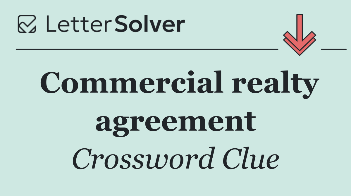Commercial realty agreement