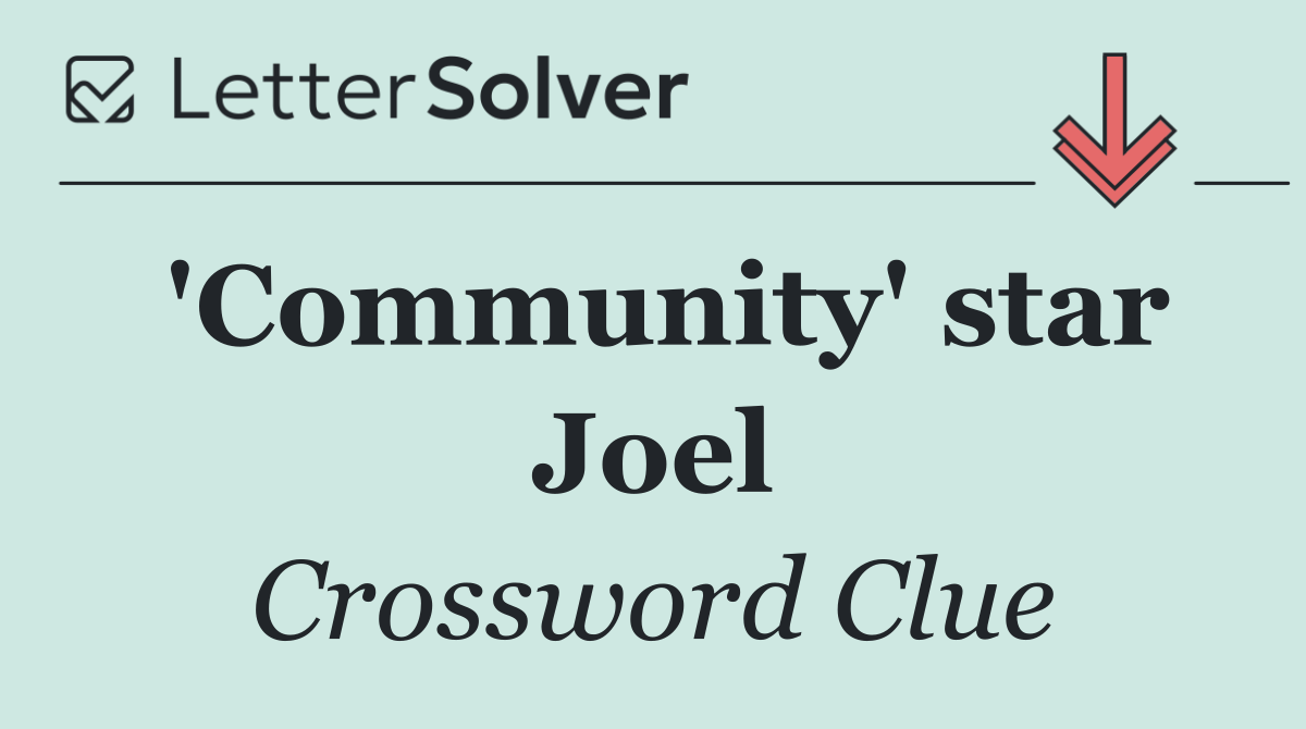 'Community' star Joel