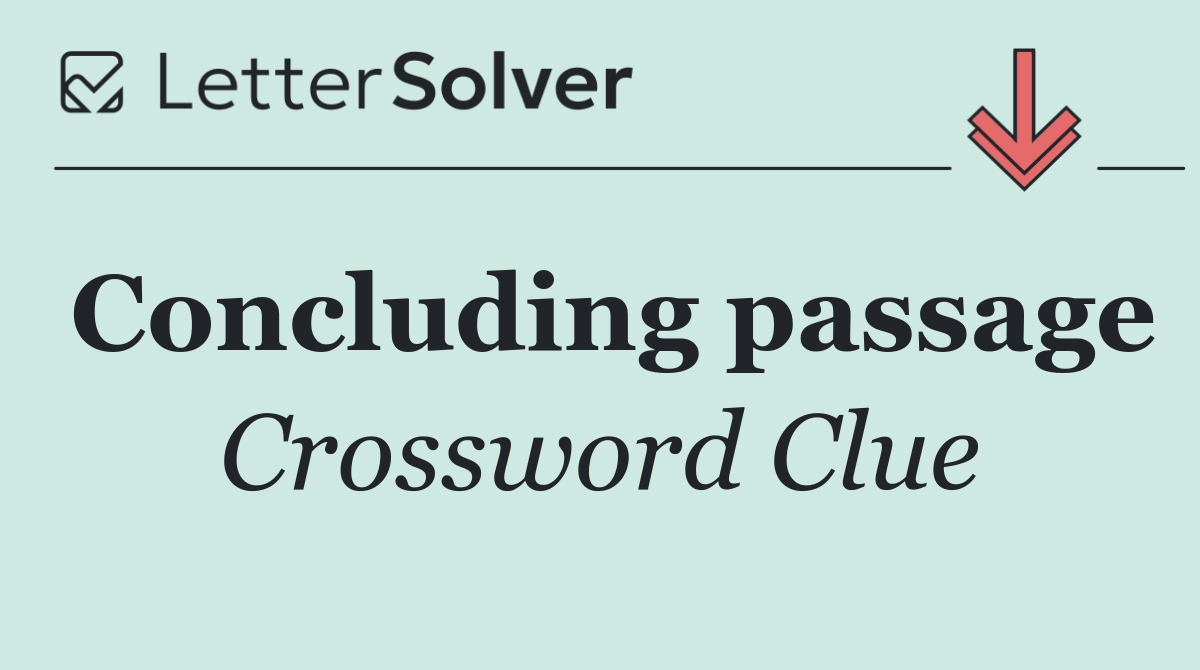 Concluding passage