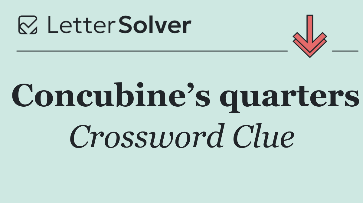 Concubine’s quarters