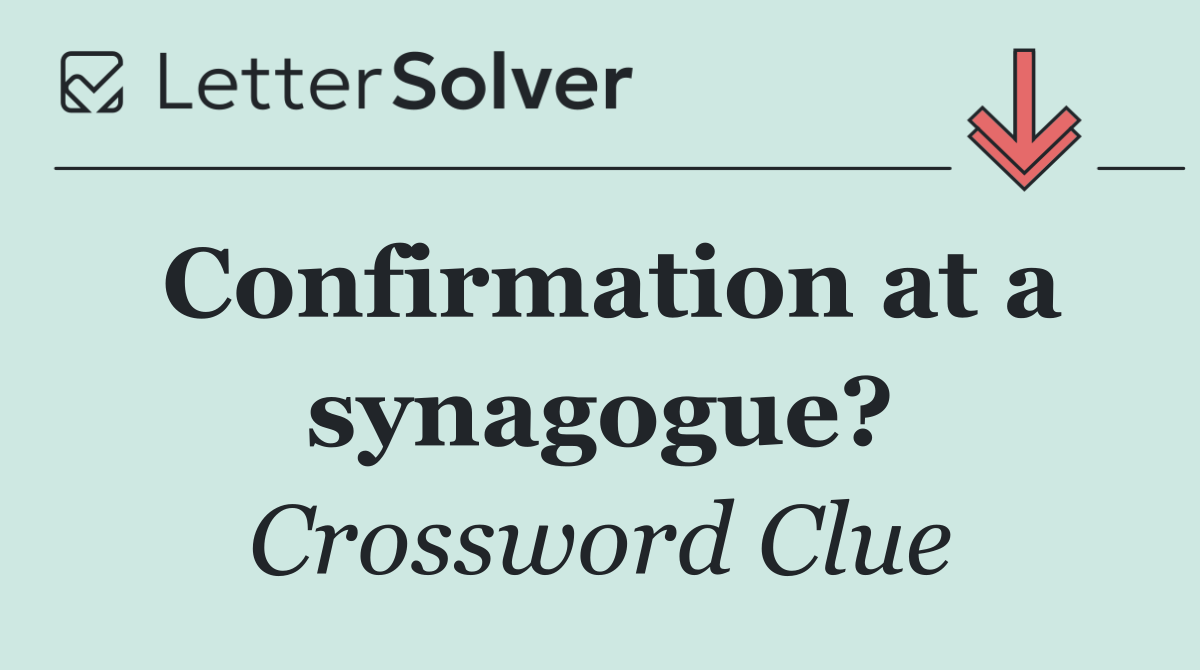 Confirmation at a synagogue?
