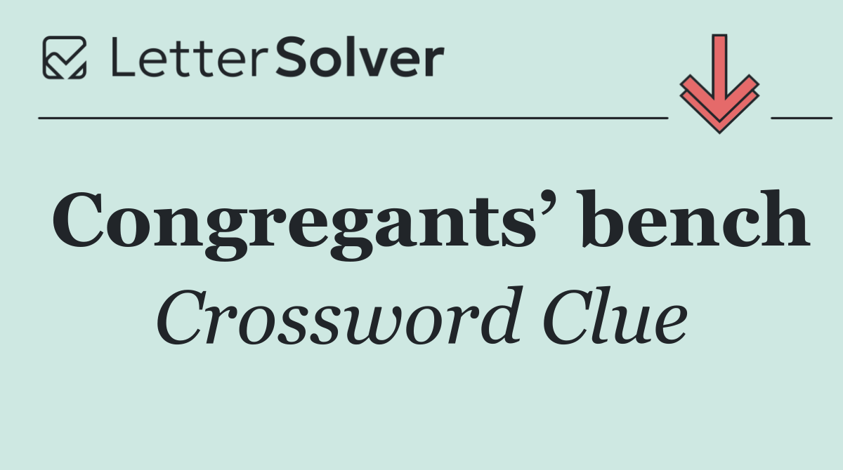 Congregants’ bench