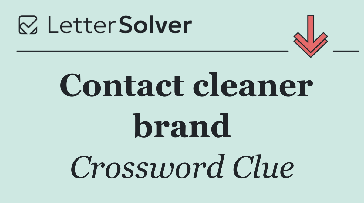 Contact cleaner brand