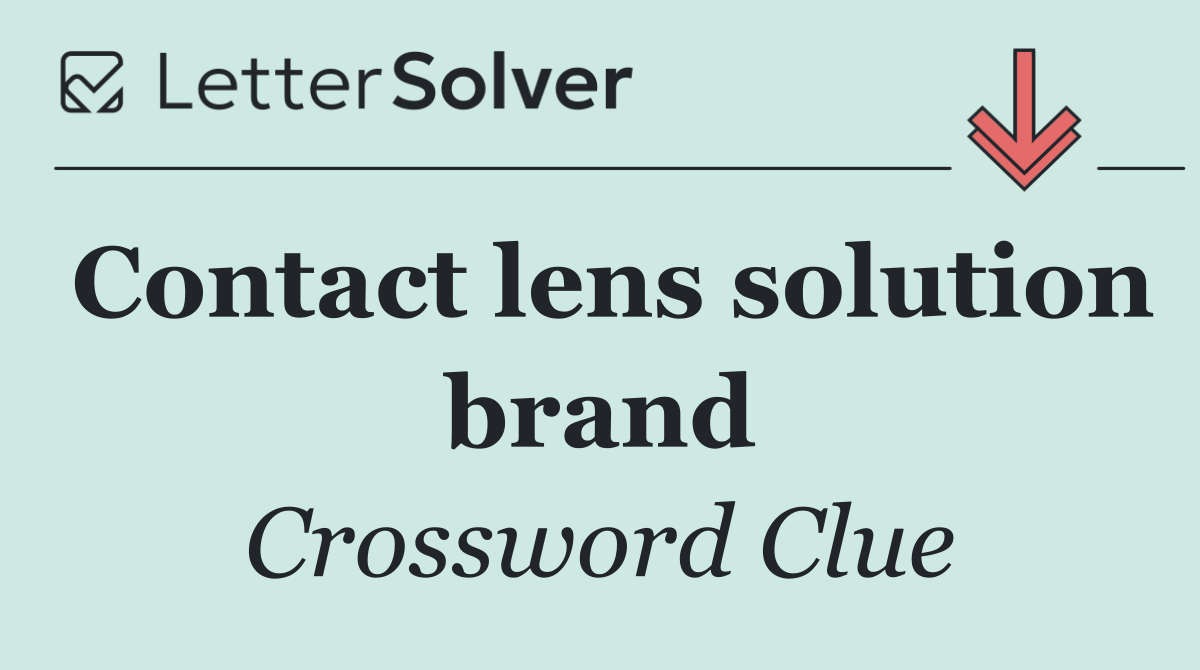 Contact lens solution brand