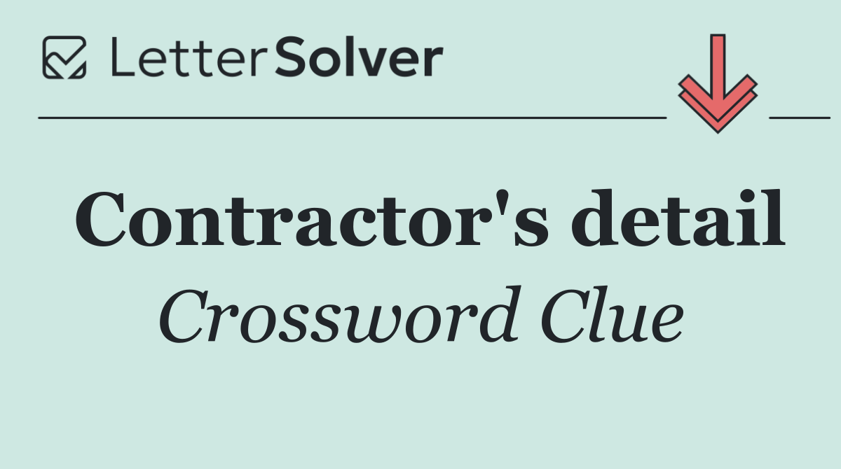 Contractor's detail