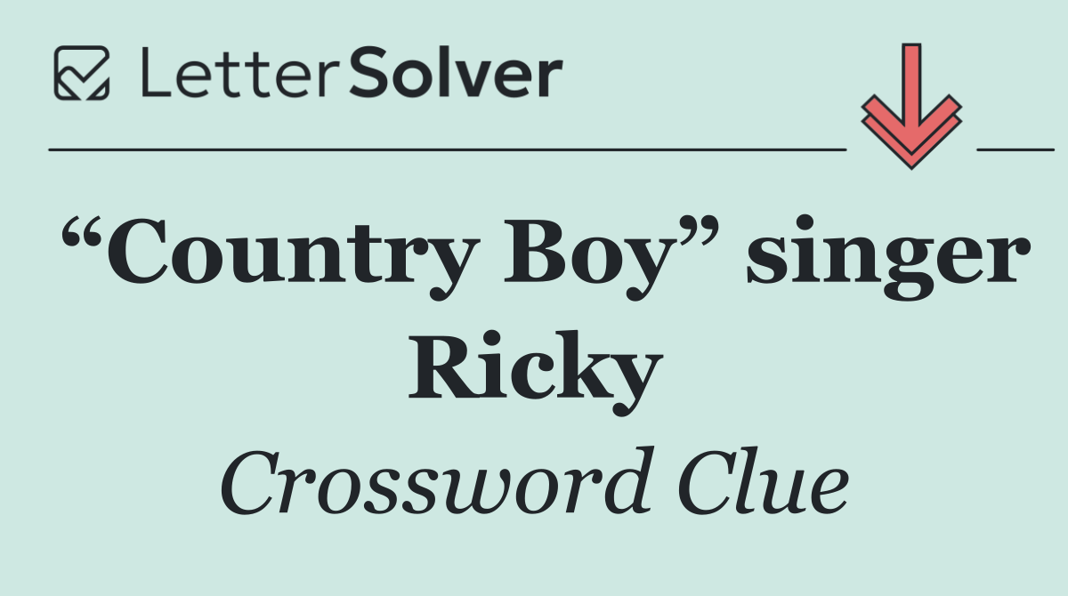 “Country Boy” singer Ricky
