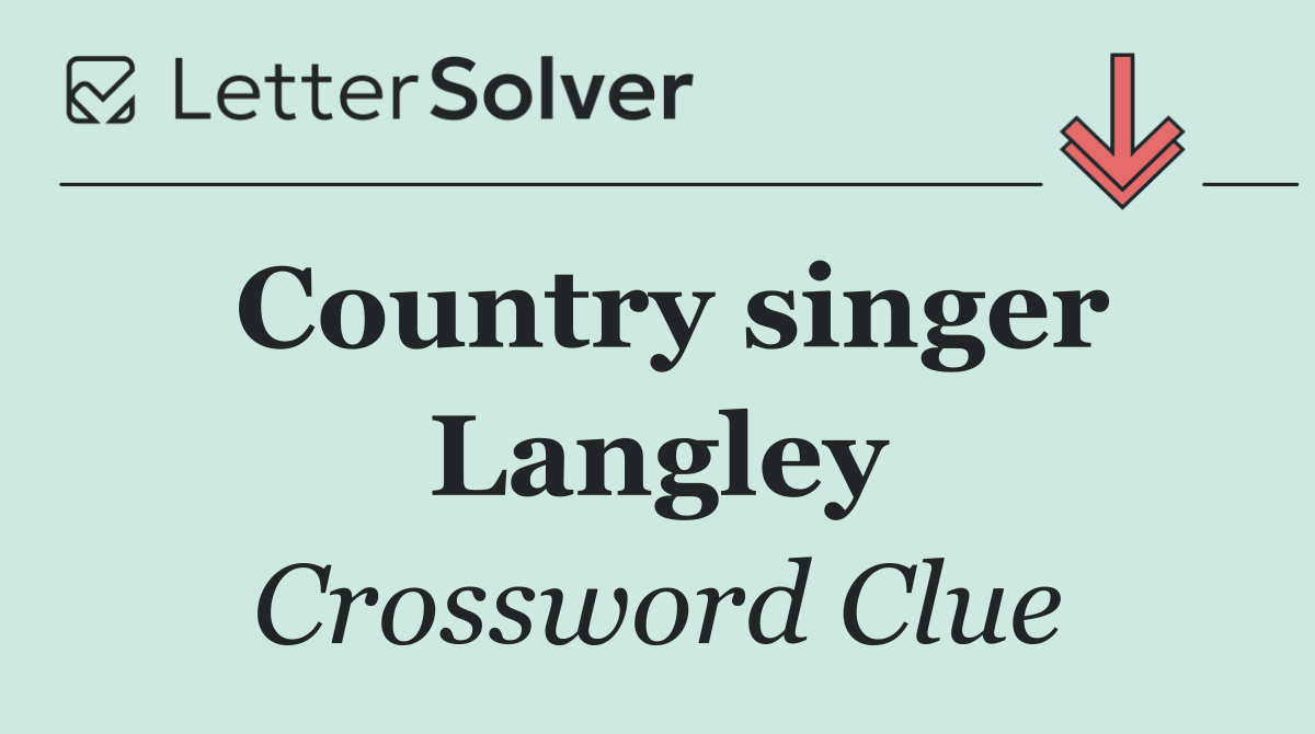 Country singer Langley