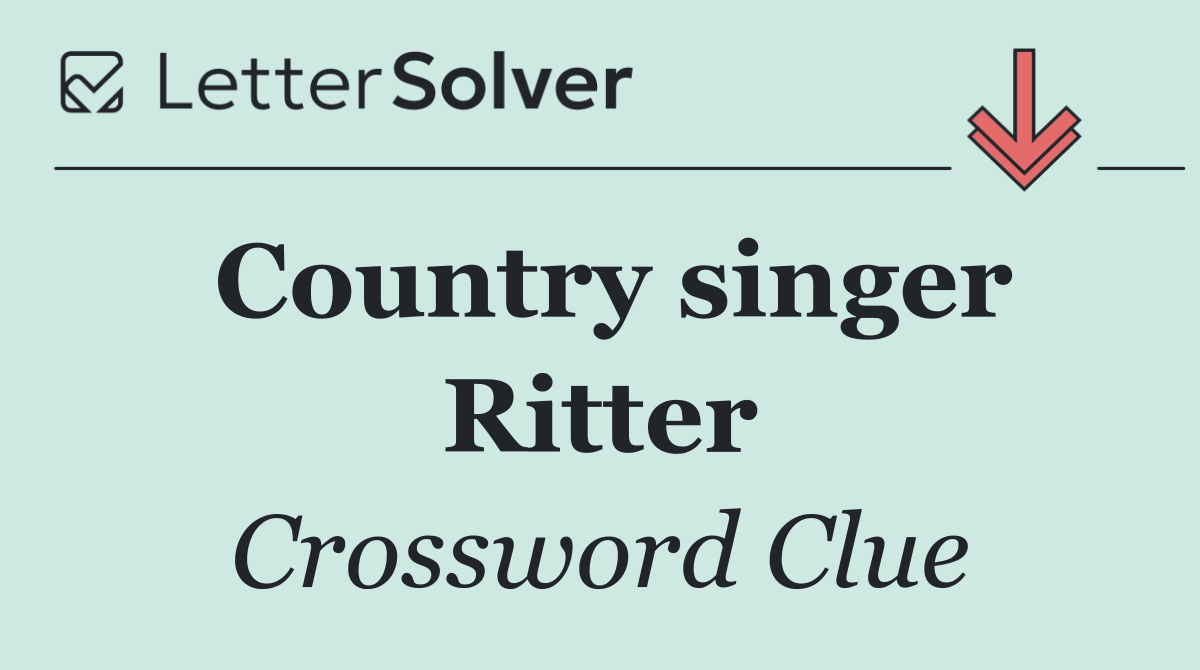 Country singer Ritter