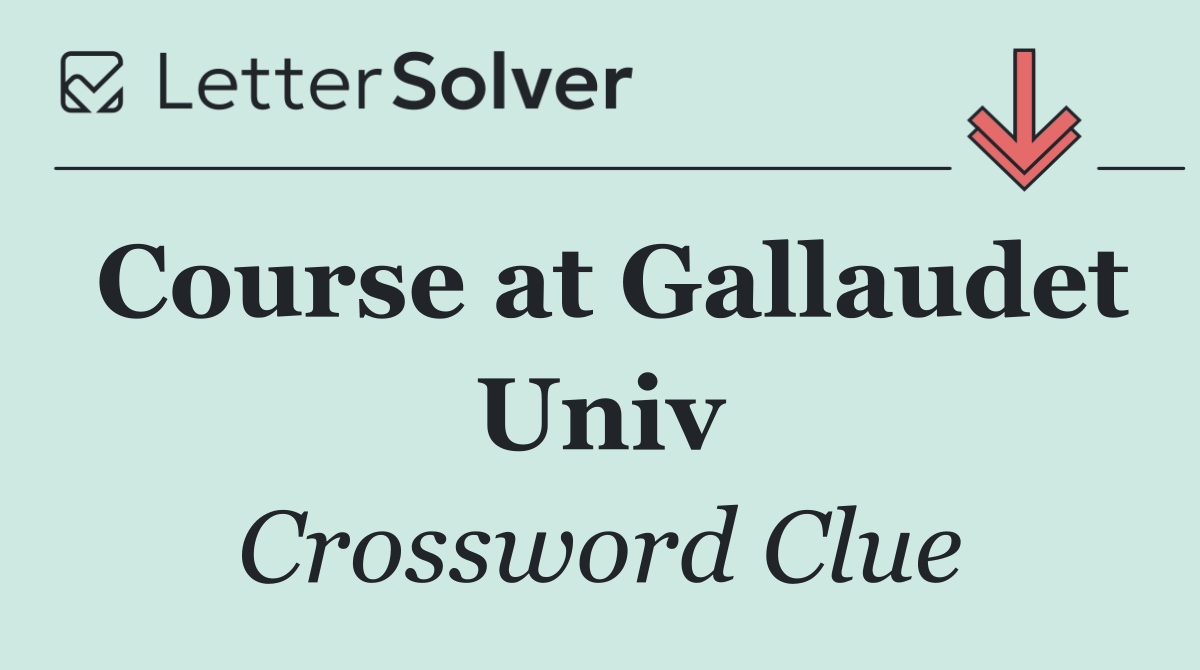 Course at Gallaudet Univ