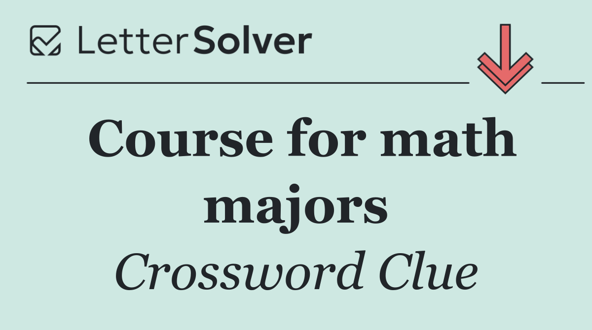 Course for math majors