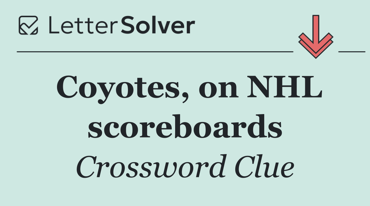 Coyotes, on NHL scoreboards