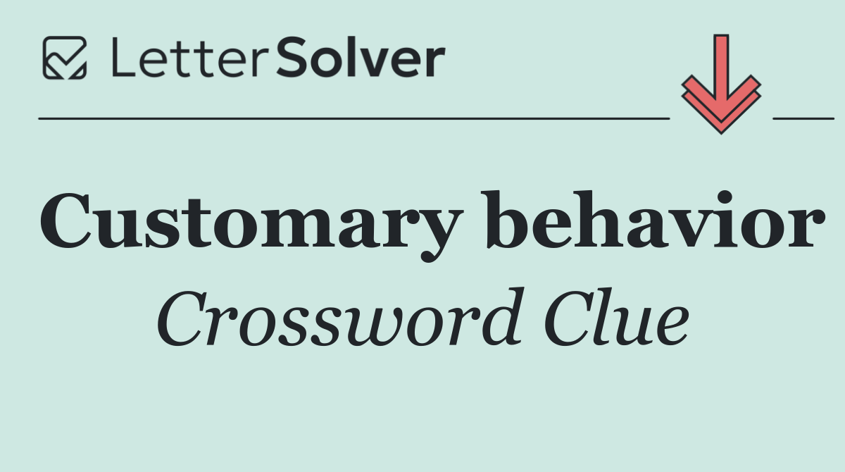 Customary behavior