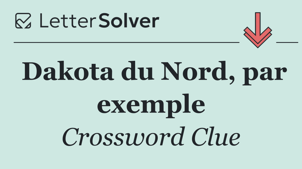Dakota du Nord, par exemple
