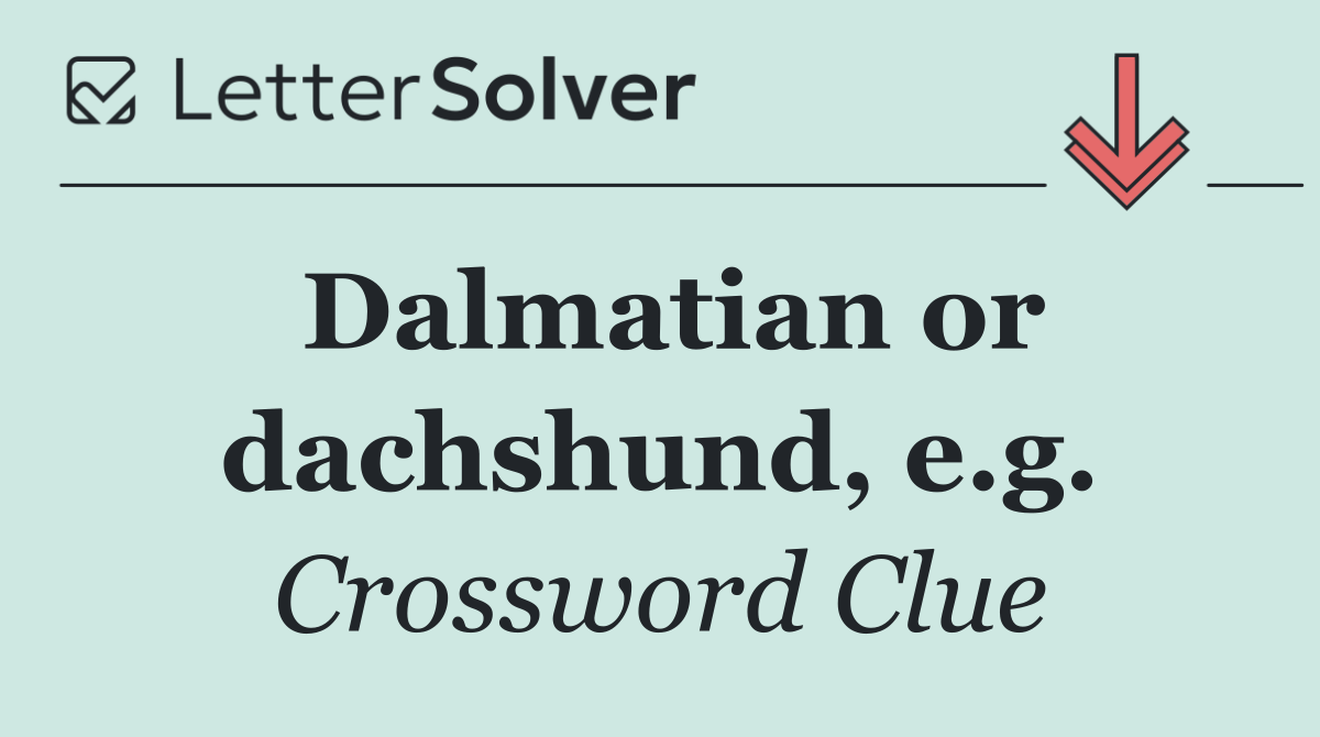 Dalmatian or dachshund, e.g.