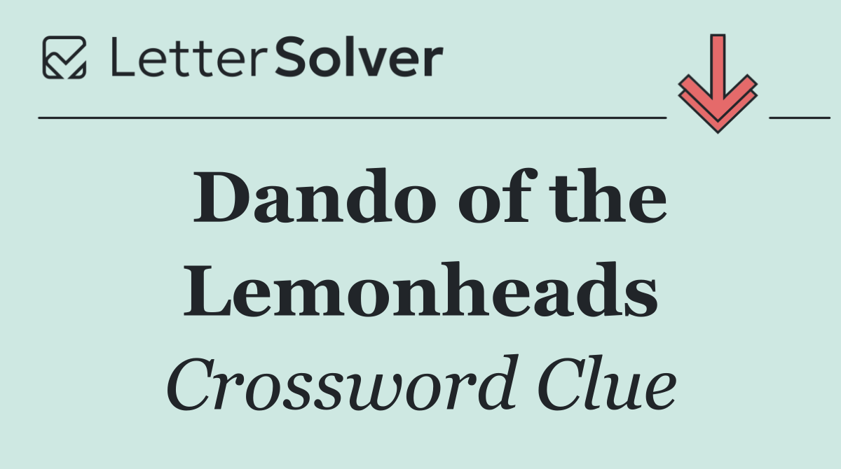 Dando of the Lemonheads