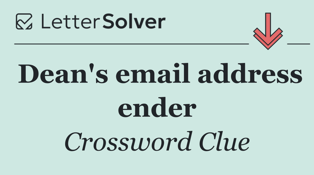Dean's email address ender