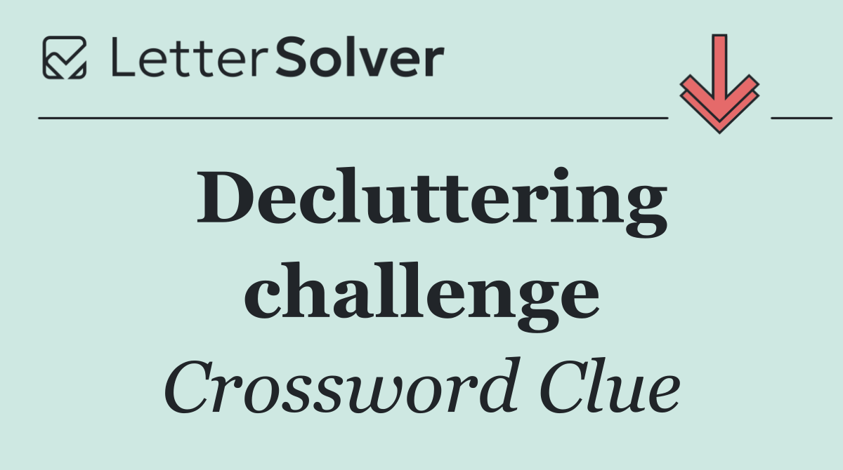 Decluttering challenge