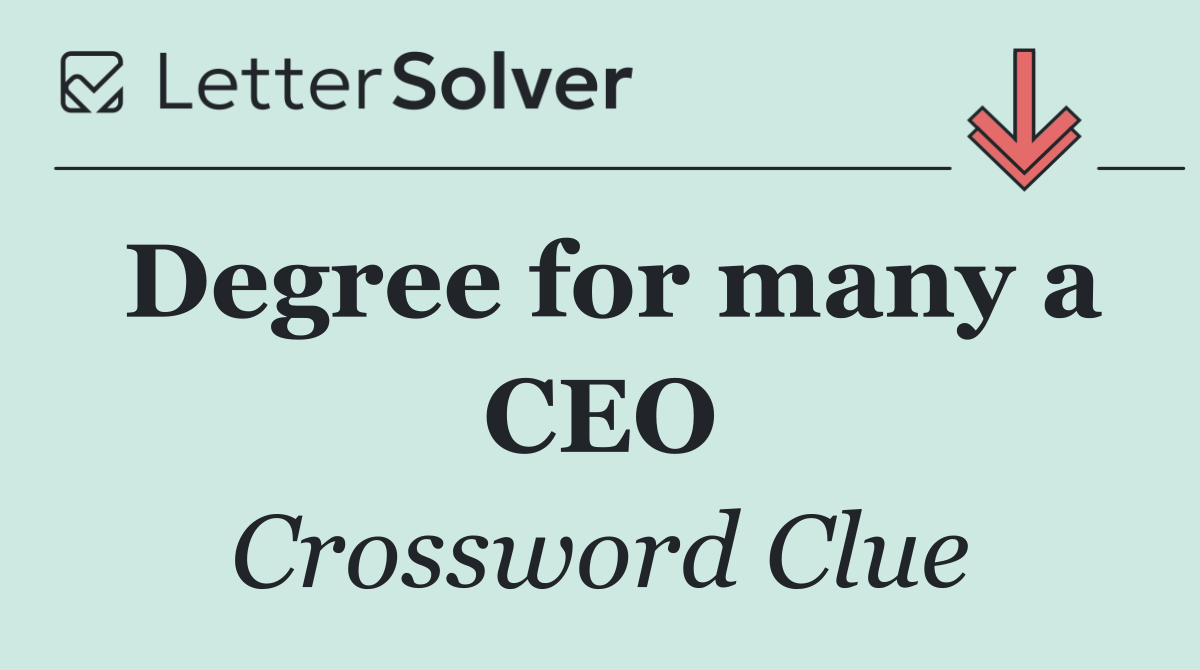 Degree for many a CEO