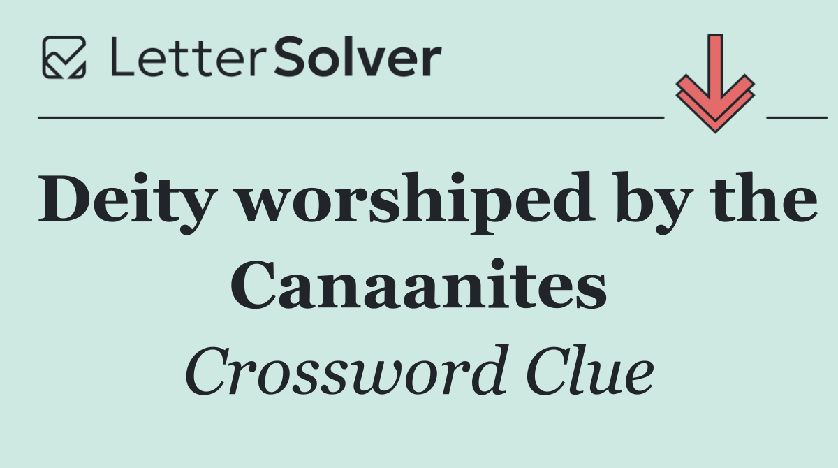 Deity worshiped by the Canaanites